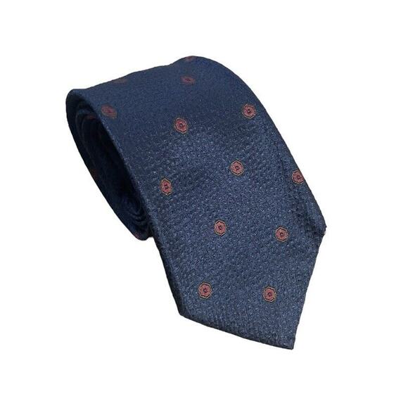 NWOT Hilditch & Key Saks Fifth Slim Neck Tie Jermyn ST London Silk Navy Blue
